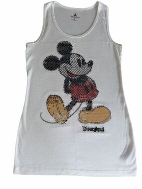 Disney White Girls' Mickey Sequin Tank Top